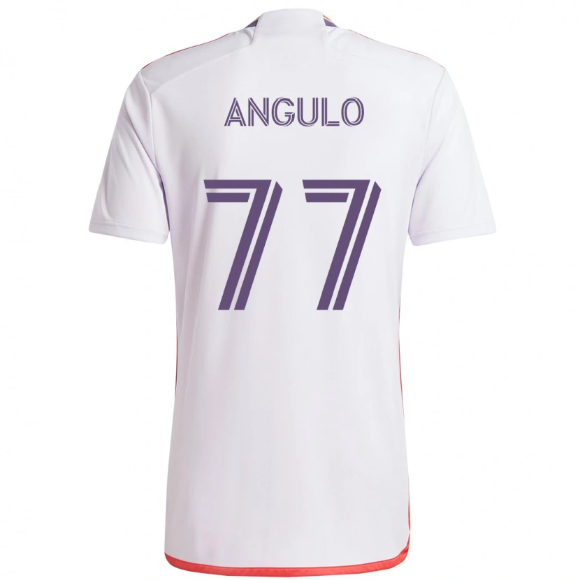 Danxen Criança Camisola Iván Angulo #77 Branco Roxo Alternativa 2025/26 Camisa