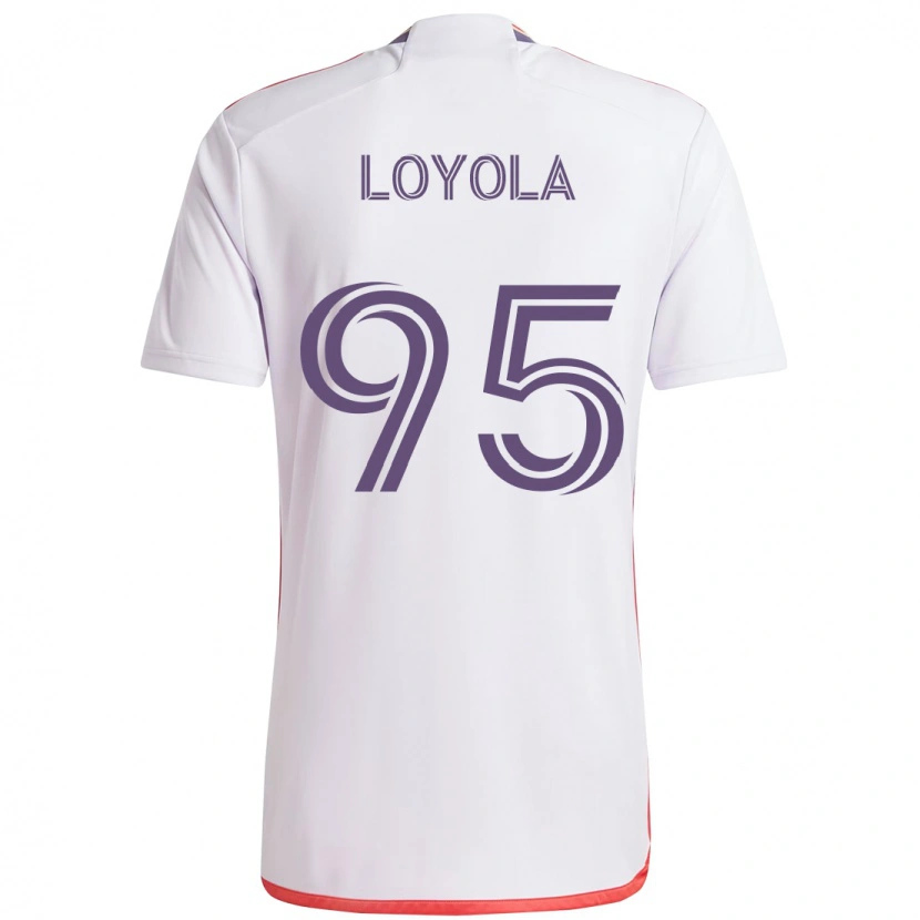 Danxen Criança Camisola Favian Loyola #95 Branco Roxo Alternativa 2025/26 Camisa