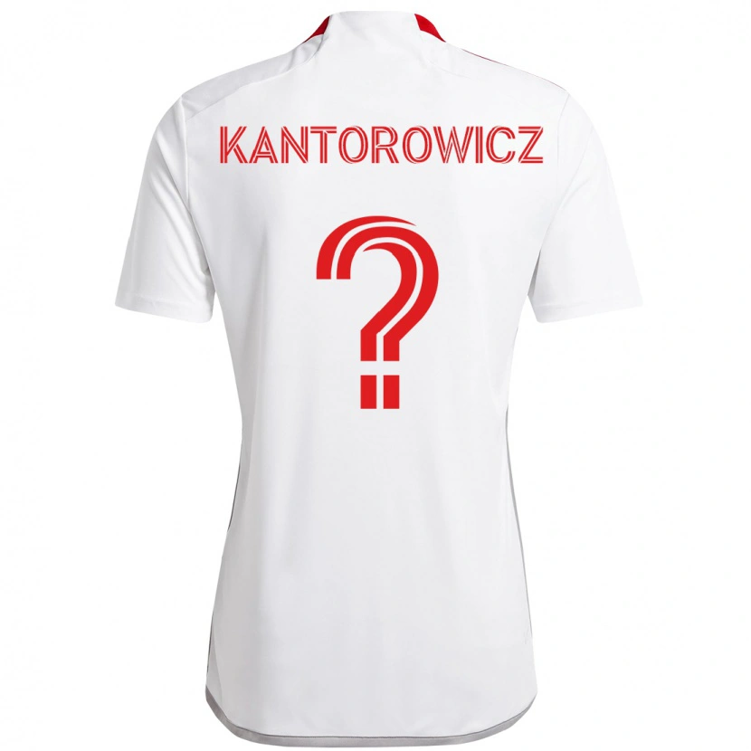 Danxen Criança Camisola Dominic Kantorowicz #0 Branco Vermelho Alternativa 2025/26 Camisa