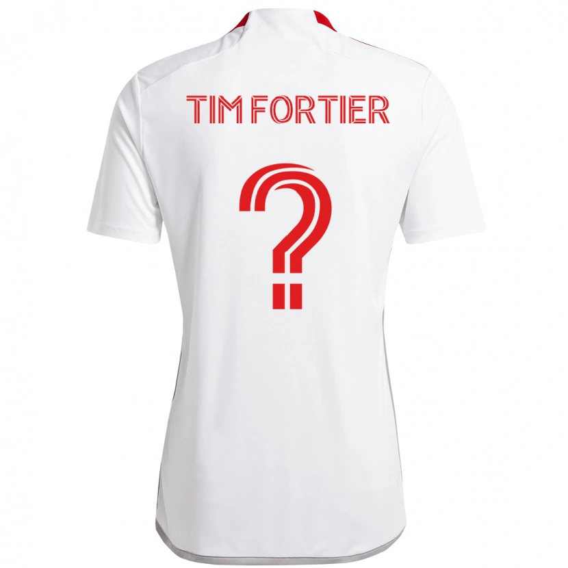 Danxen Criança Camisola Tim Fortier #0 Branco Vermelho Alternativa 2025/26 Camisa