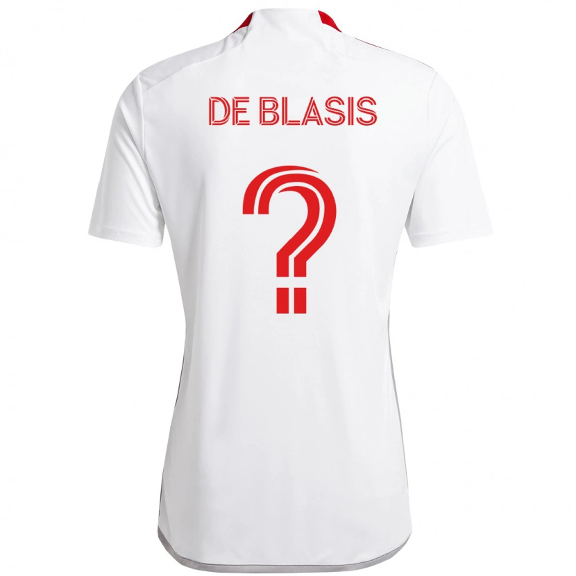 Danxen Criança Camisola Noah De Blasis #0 Branco Vermelho Alternativa 2025/26 Camisa