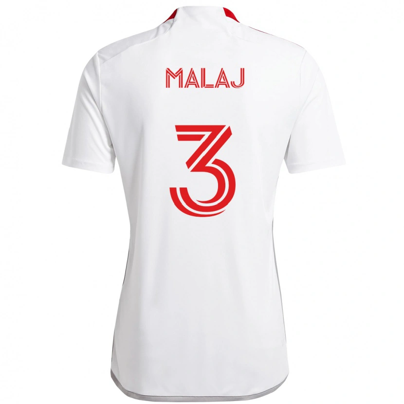 Danxen Criança Camisola Albert Malaj #3 Branco Vermelho Alternativa 2025/26 Camisa