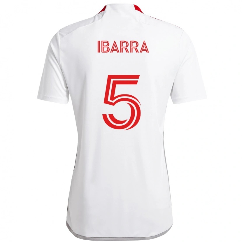 Danxen Criança Camisola Franco Ibarra #5 Branco Vermelho Alternativa 2025/26 Camisa