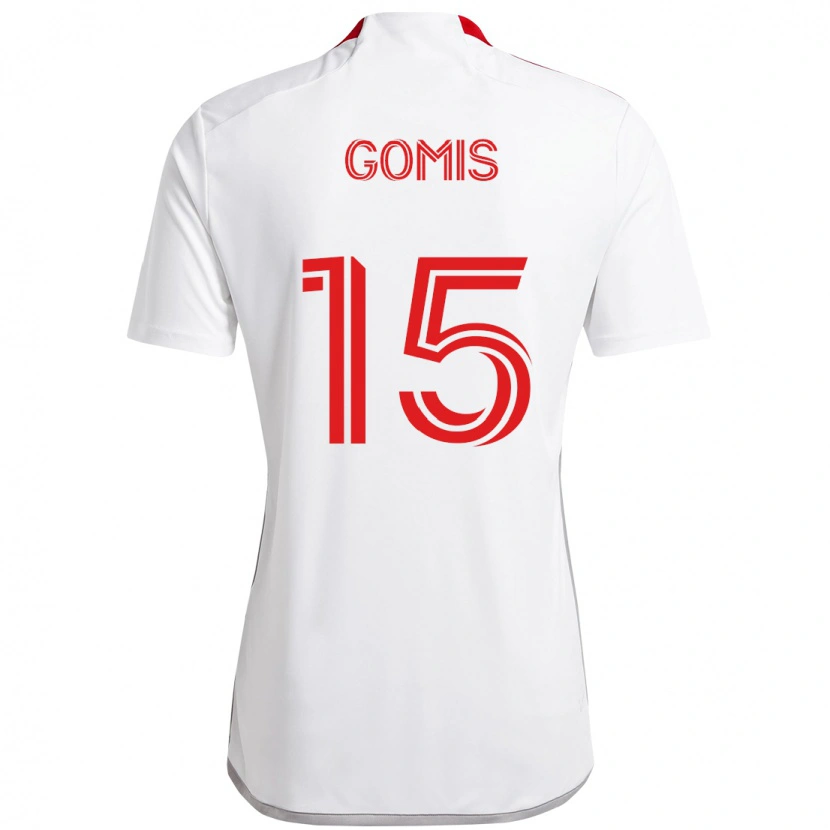 Danxen Criança Camisola Nicksoen Gomis #15 Branco Vermelho Alternativa 2025/26 Camisa