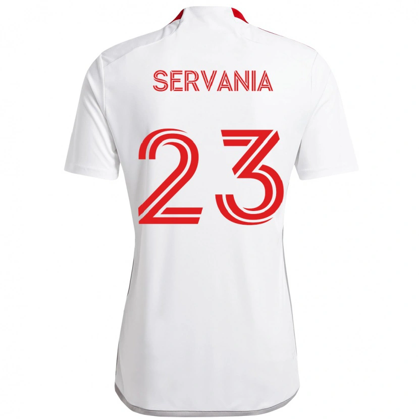 Danxen Criança Camisola Brandon Servania #23 Branco Vermelho Alternativa 2025/26 Camisa