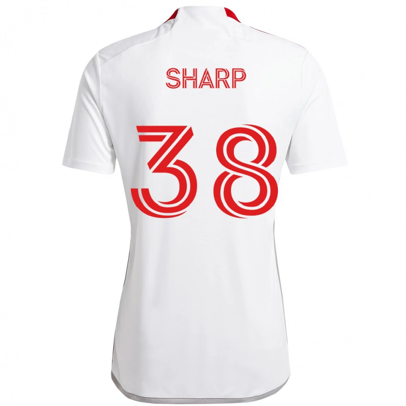 Danxen Criança Camisola Charlie Sharp #38 Branco Vermelho Alternativa 2025/26 Camisa