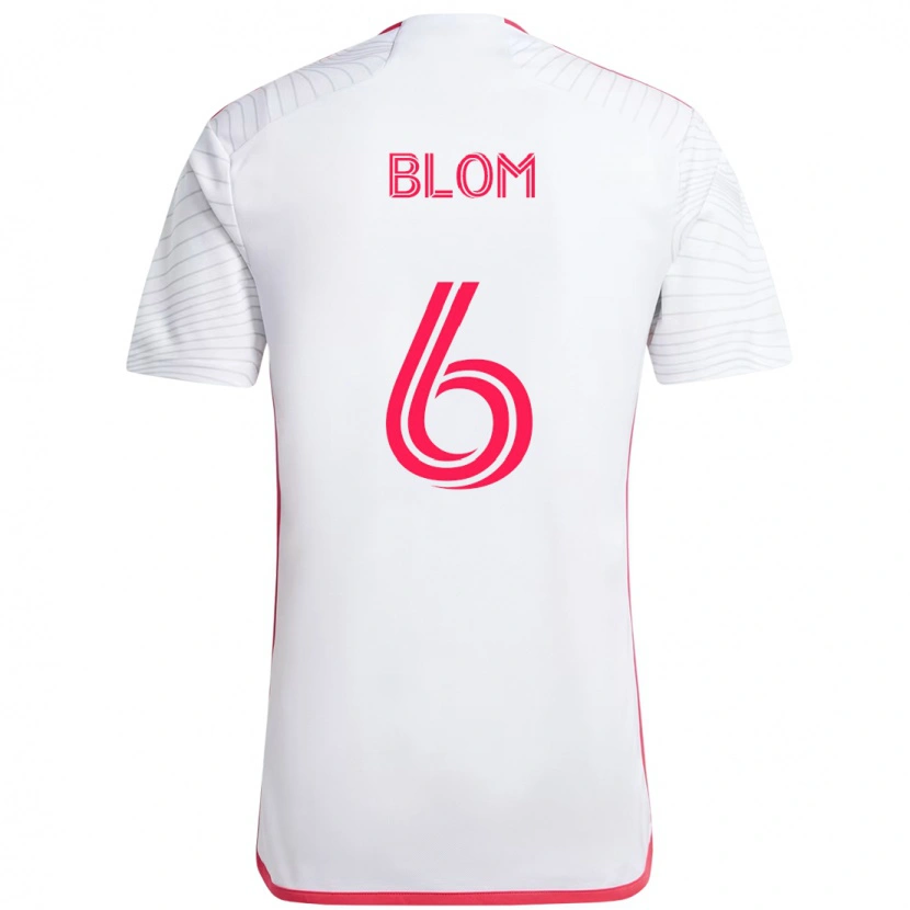Danxen Criança Camisola Njabulo Blom #6 Branco Magenta Alternativa 2025/26 Camisa
