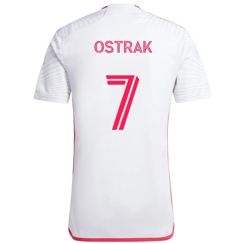 Danxen Criança Camisola Tomas Ostrak #7 Branco Magenta Alternativa 2025/26 Camisa