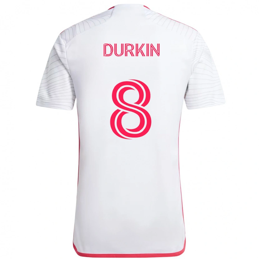 Danxen Criança Camisola Chris Durkin #8 Branco Magenta Alternativa 2025/26 Camisa