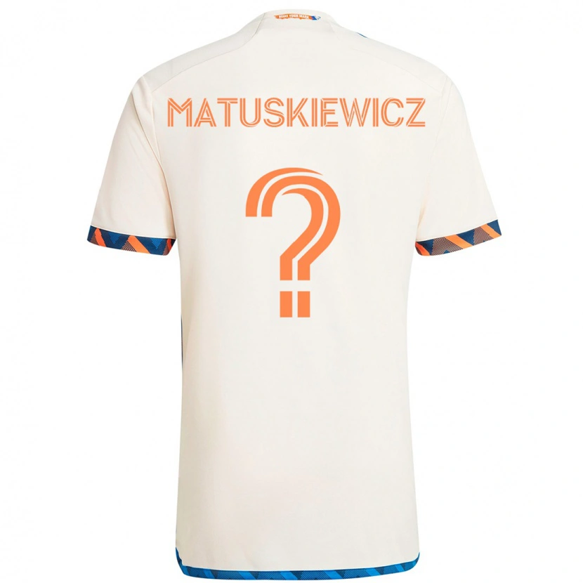 Danxen Criança Camisola Lincoln Matuskiewicz #0 Branco Azul Laranja Alternativa 2025/26 Camisa