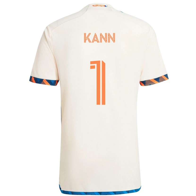 Danxen Criança Camisola Alec Kann #1 Branco Azul Laranja Alternativa 2025/26 Camisa