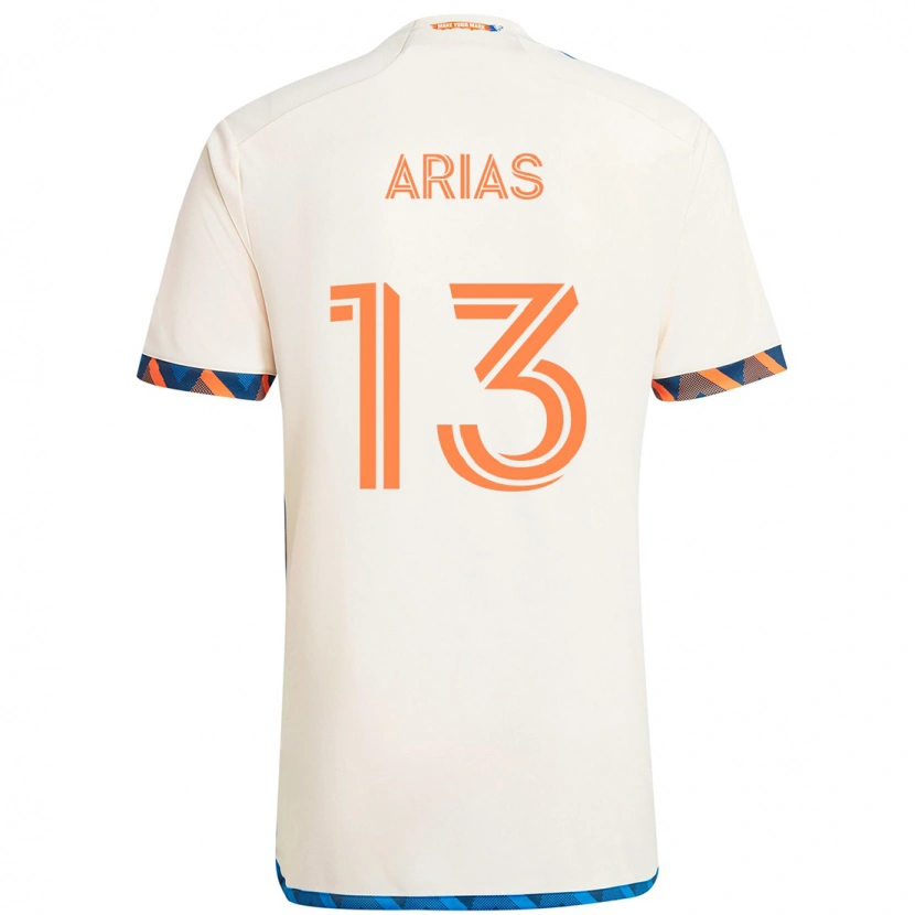 Danxen Criança Camisola Santiago Arias #13 Branco Azul Laranja Alternativa 2025/26 Camisa