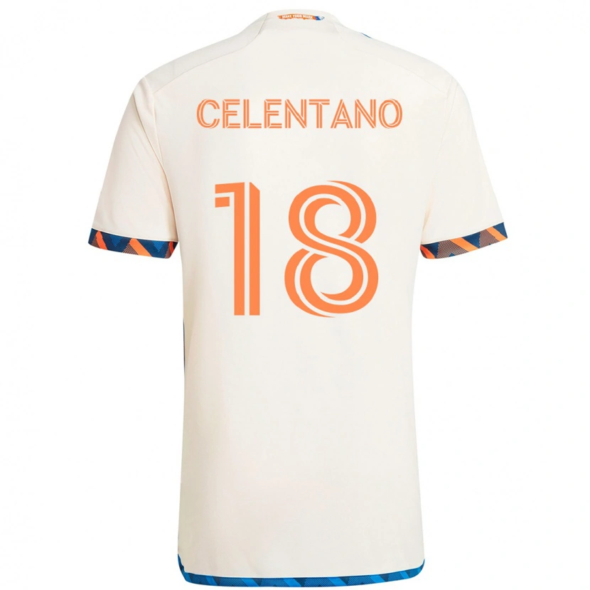 Danxen Criança Camisola Roman Celentano #18 Branco Azul Laranja Alternativa 2025/26 Camisa