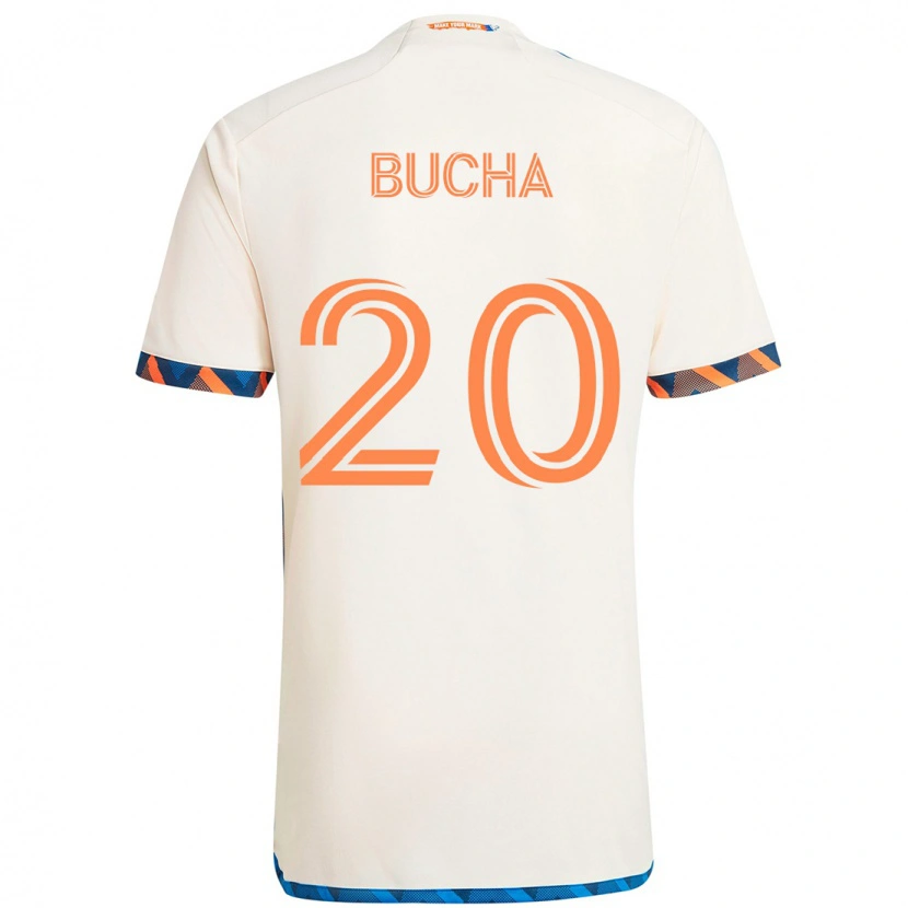 Danxen Criança Camisola Pavel Bucha #20 Branco Azul Laranja Alternativa 2025/26 Camisa