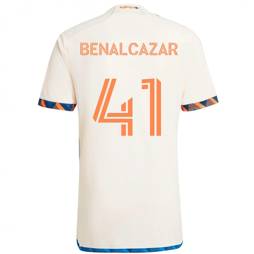 Danxen Criança Camisola Nico Benalcázar #41 Branco Azul Laranja Alternativa 2025/26 Camisa