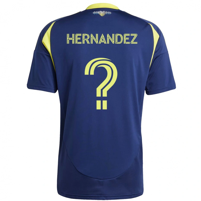 Danxen Criança Camisola Jonathan Hernández #0 Azul Marinho Amarelo Alternativa 2025/26 Camisa