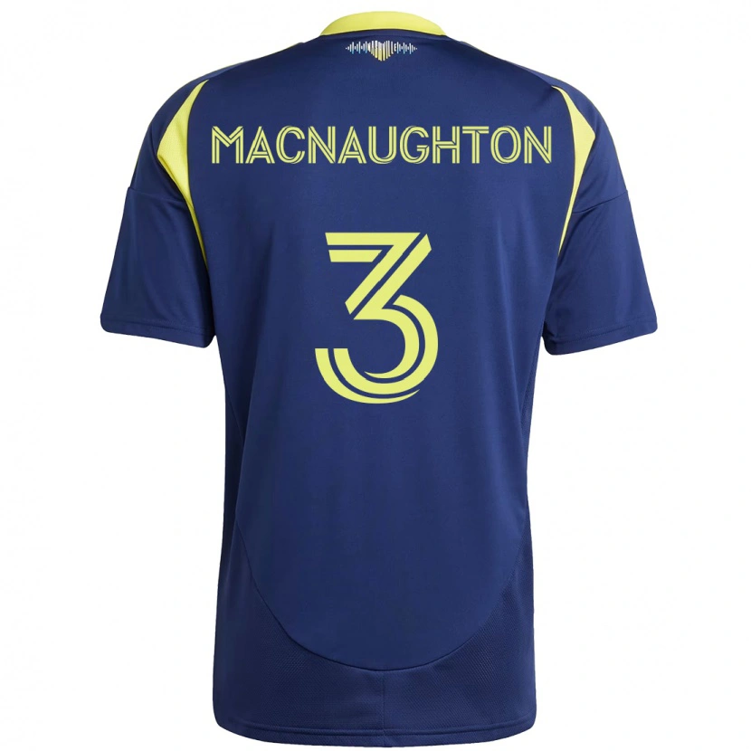 Danxen Criança Camisola Lukas Macnaughton #3 Azul Marinho Amarelo Alternativa 2025/26 Camisa