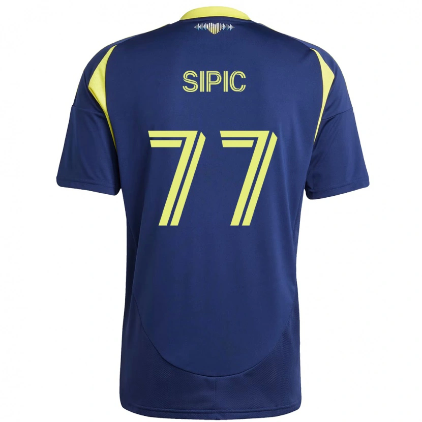 Danxen Criança Camisola Adem Sipić #77 Azul Marinho Amarelo Alternativa 2025/26 Camisa