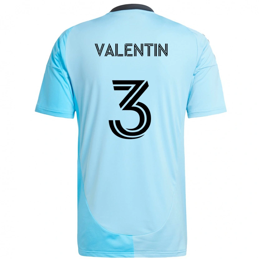 Danxen Criança Camisola Zarek Valentin #3 Azul Celeste Alternativa 2025/26 Camisa