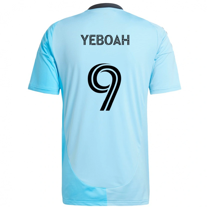 Danxen Criança Camisola Kelvin Yeboah #9 Azul Celeste Alternativa 2025/26 Camisa