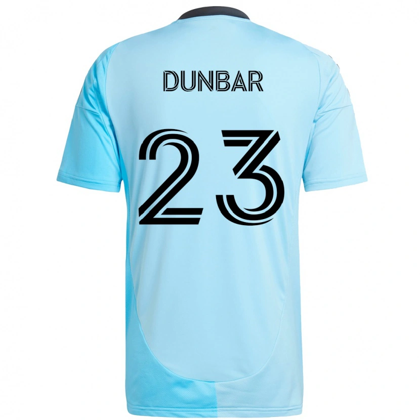 Danxen Criança Camisola Cameron Dunbar #23 Azul Celeste Alternativa 2025/26 Camisa