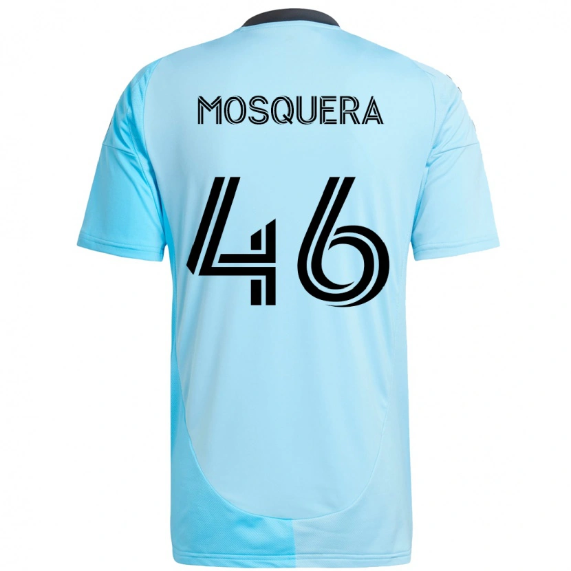 Danxen Criança Camisola Juan Camilo Mosquera #46 Azul Celeste Alternativa 2025/26 Camisa