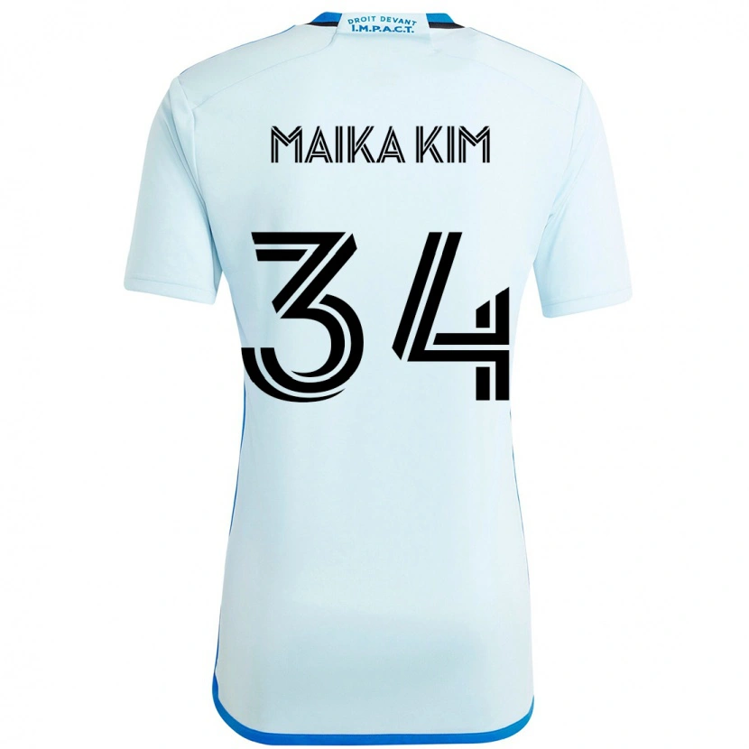Danxen Criança Camisola Guerrier Maika Kim #34 Azul Celeste Azul Escuro Alternativa 2025/26 Camisa