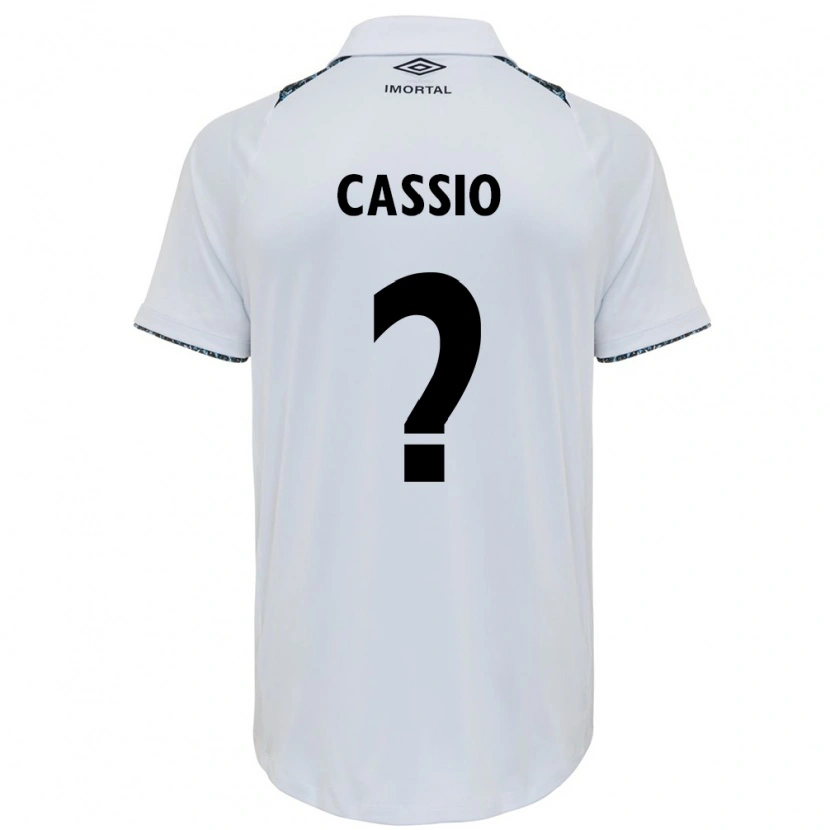 Danxen Criança Camisola Cássio Acosta #0 Branco Azul Alternativa 2025/26 Camisa