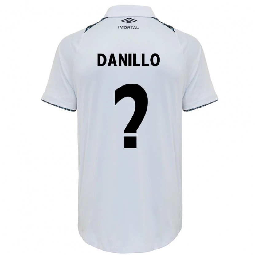 Danxen Criança Camisola Danillo #0 Branco Azul Alternativa 2025/26 Camisa