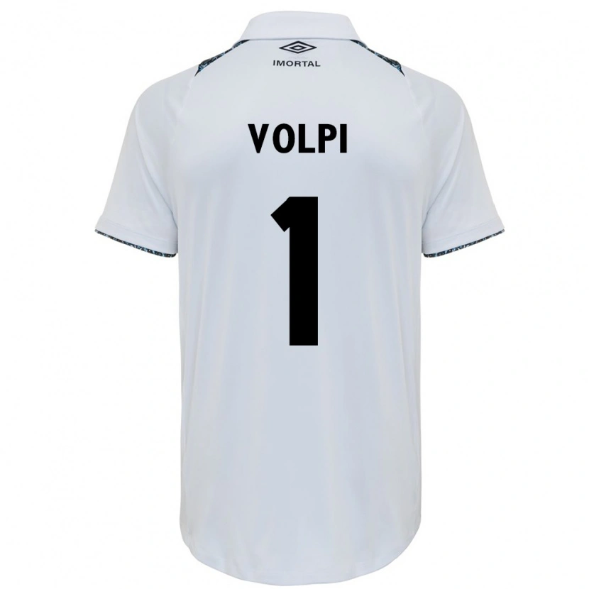 Danxen Criança Camisola Tiago Volpi #1 Branco Azul Alternativa 2025/26 Camisa