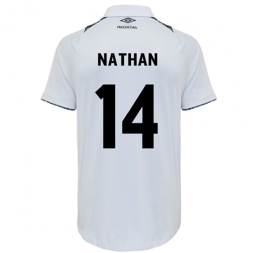 Danxen Criança Camisola Nathan #14 Branco Azul Alternativa 2025/26 Camisa
