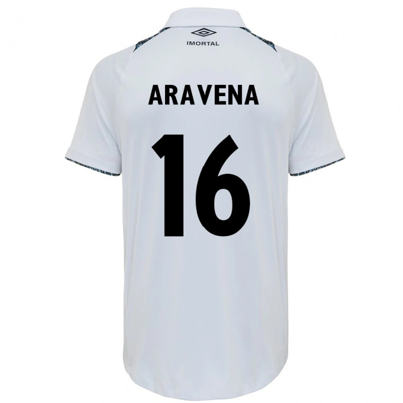 Danxen Criança Camisola Alexander Aravena #16 Branco Azul Alternativa 2025/26 Camisa