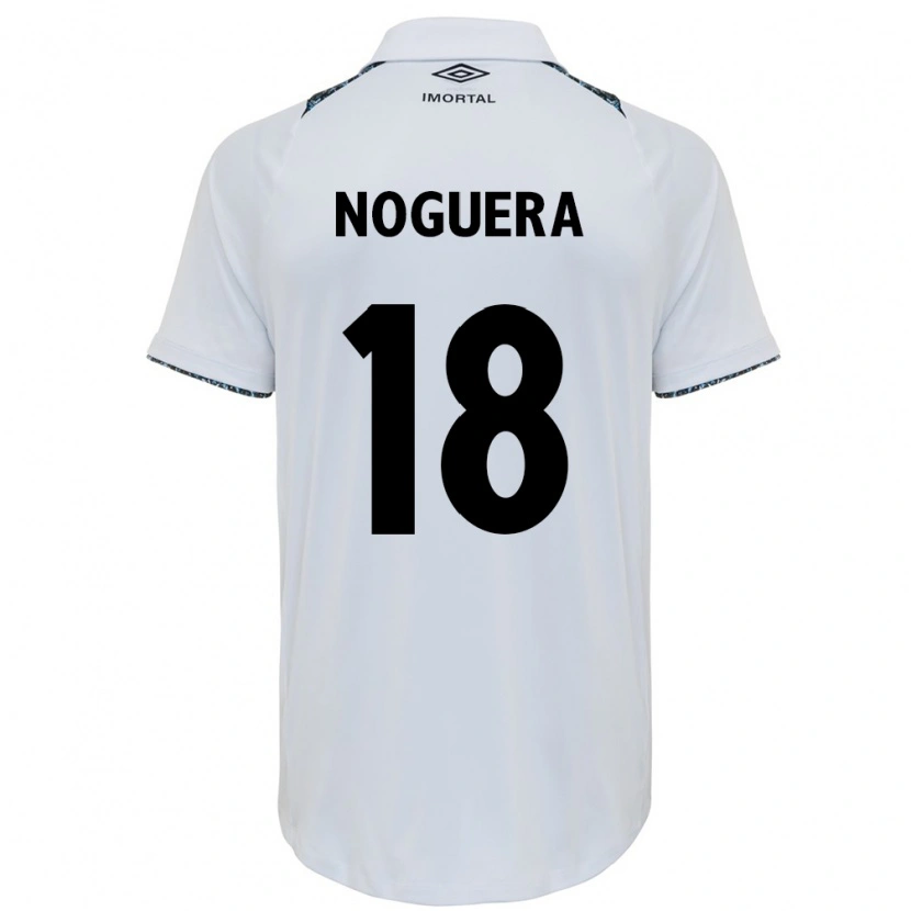 Danxen Criança Camisola Freddy Noguera #18 Branco Azul Alternativa 2025/26 Camisa