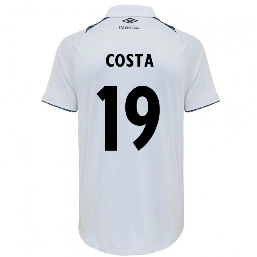 Danxen Criança Camisola Diego Costa #19 Branco Azul Alternativa 2025/26 Camisa