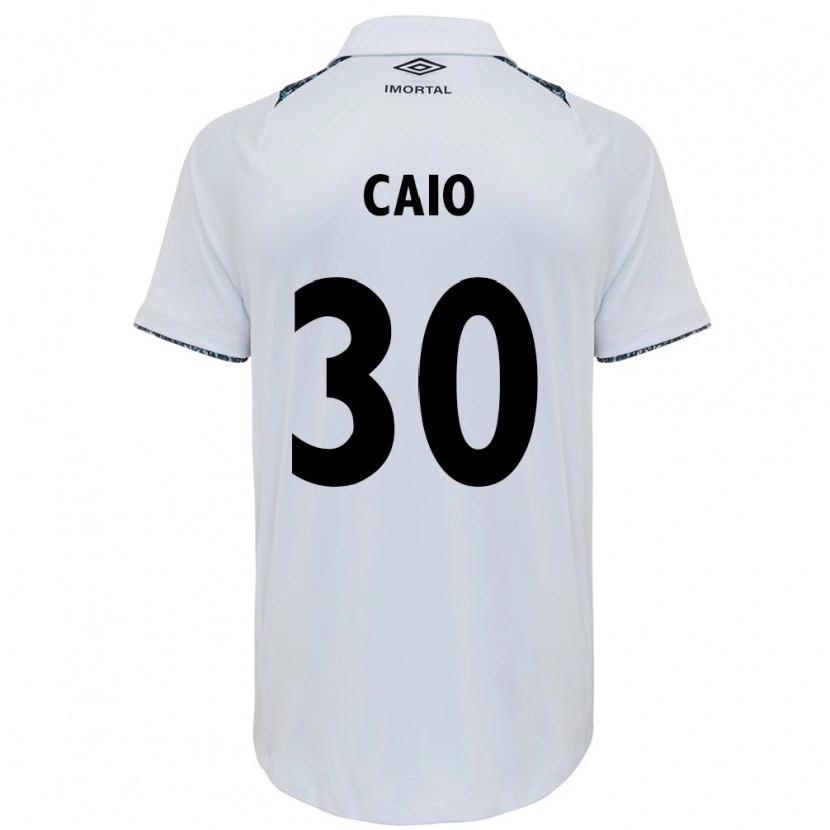 Danxen Criança Camisola Rodrigo Caio #30 Branco Azul Alternativa 2025/26 Camisa