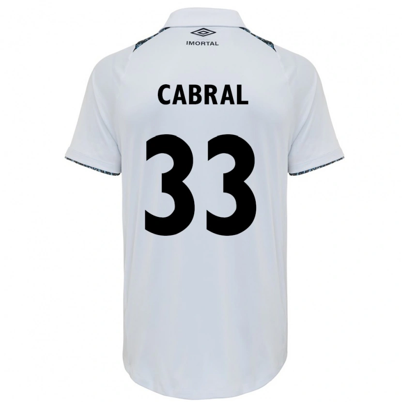 Danxen Criança Camisola Rafael Cabral #33 Branco Azul Alternativa 2025/26 Camisa