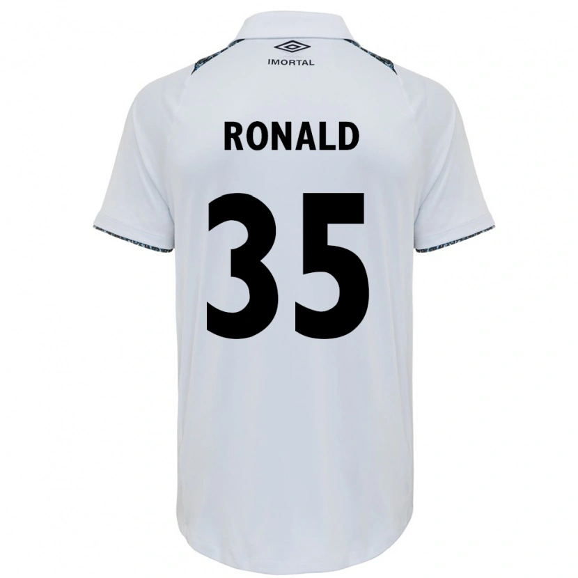 Danxen Criança Camisola Ronald #35 Branco Azul Alternativa 2025/26 Camisa