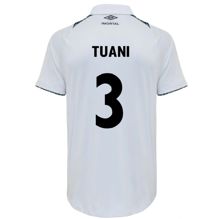Danxen Criança Camisola Tuani #3 Branco Azul Alternativa 2025/26 Camisa