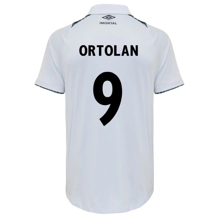 Danxen Criança Camisola Dani Ortolan #9 Branco Azul Alternativa 2025/26 Camisa
