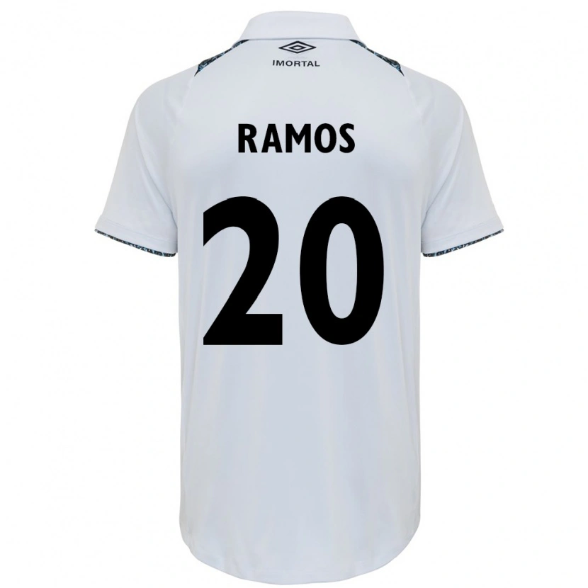 Danxen Criança Camisola Mónica Ramos #20 Branco Azul Alternativa 2025/26 Camisa
