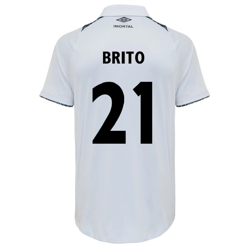 Danxen Criança Camisola Brito #21 Branco Azul Alternativa 2025/26 Camisa