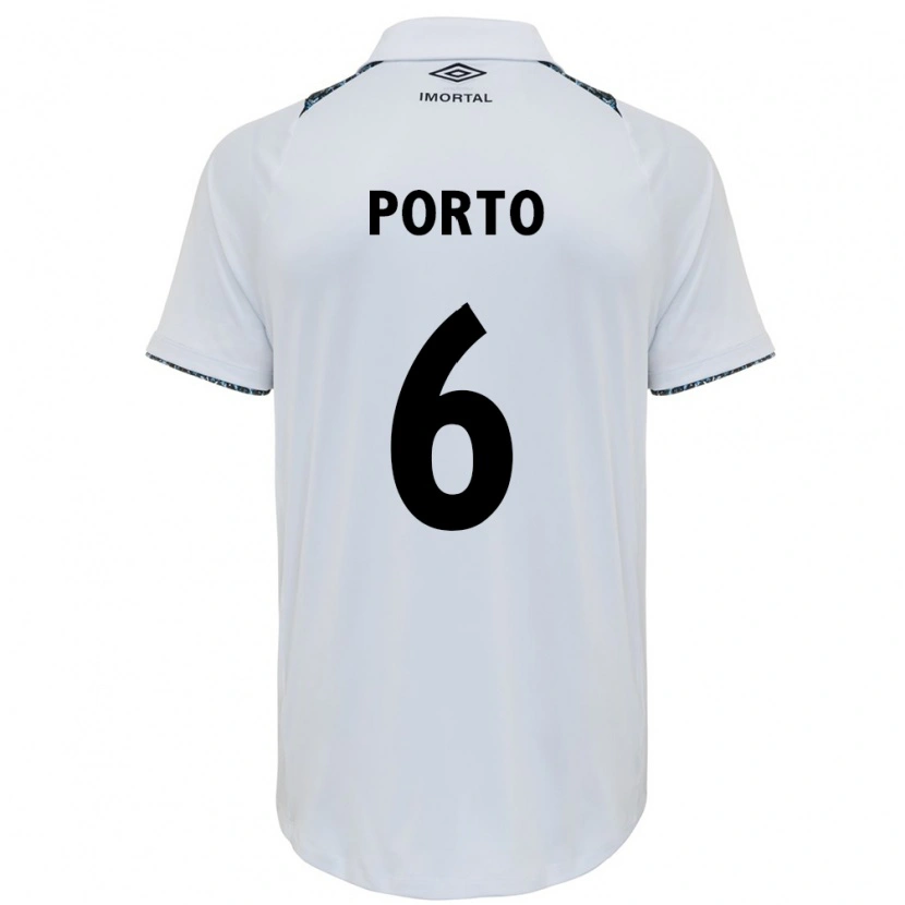 Danxen Criança Camisola Ana Cristina Villela Porto #6 Branco Azul Alternativa 2025/26 Camisa