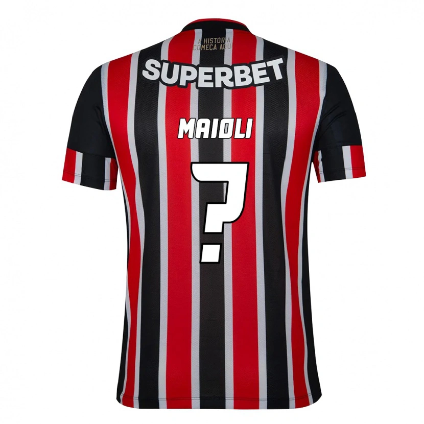 Danxen Criança Camisola Gabriel Maioli #0 Preto Vermelho Alternativa 2025/26 Camisa