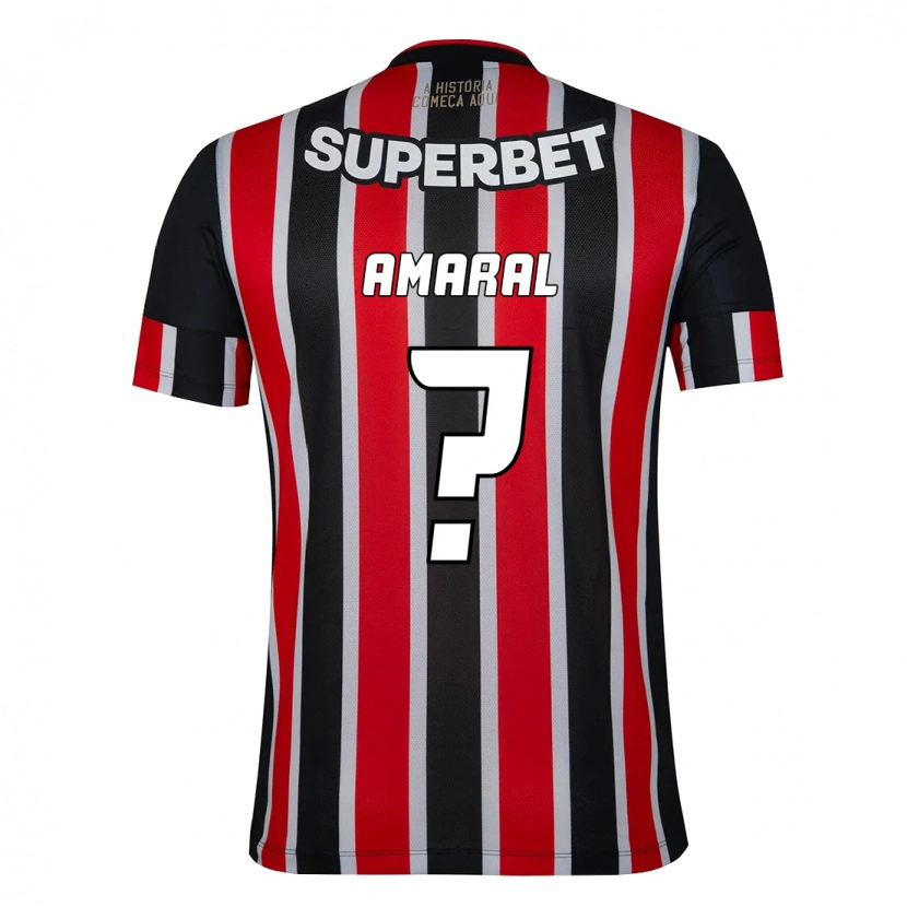 Danxen Criança Camisola Mateus Amaral #0 Preto Vermelho Alternativa 2025/26 Camisa