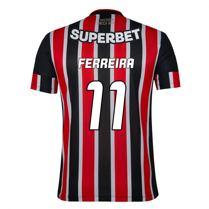 Danxen Criança Camisola Ferreirinha #11 Preto Vermelho Alternativa 2025/26 Camisa
