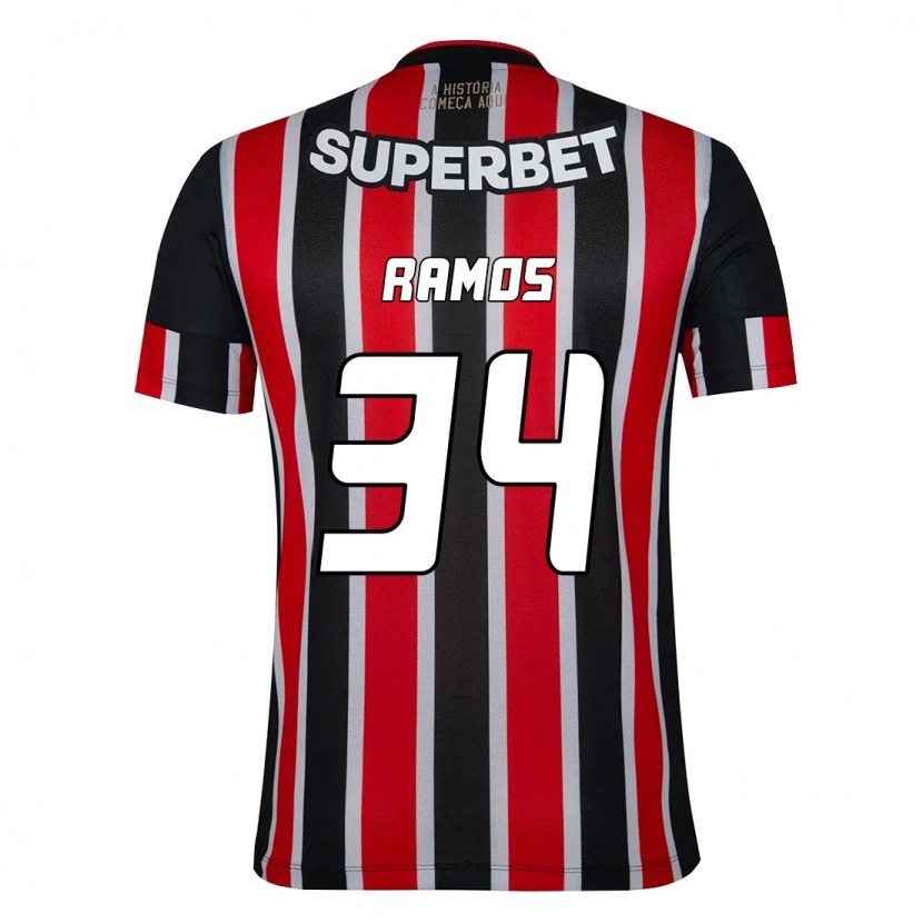 Danxen Criança Camisola Raí Ramos #34 Preto Vermelho Alternativa 2025/26 Camisa