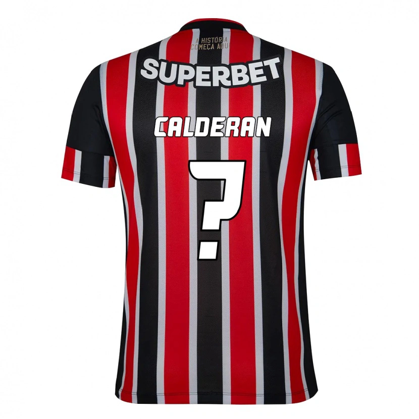 Danxen Criança Camisola Bruna Calderan #0 Preto Vermelho Alternativa 2025/26 Camisa