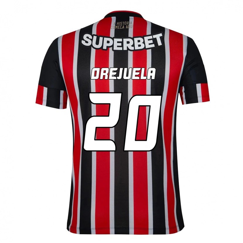 Danxen Criança Camisola Luis Manuel Orejuela #20 Preto Vermelho Alternativa 2025/26 Camisa