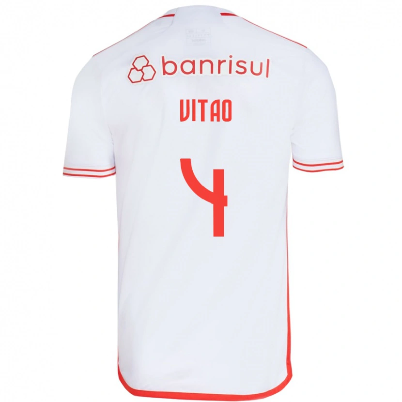 Danxen Criança Camisola Vitão #4 Branco Vermelho Alternativa 2025/26 Camisa