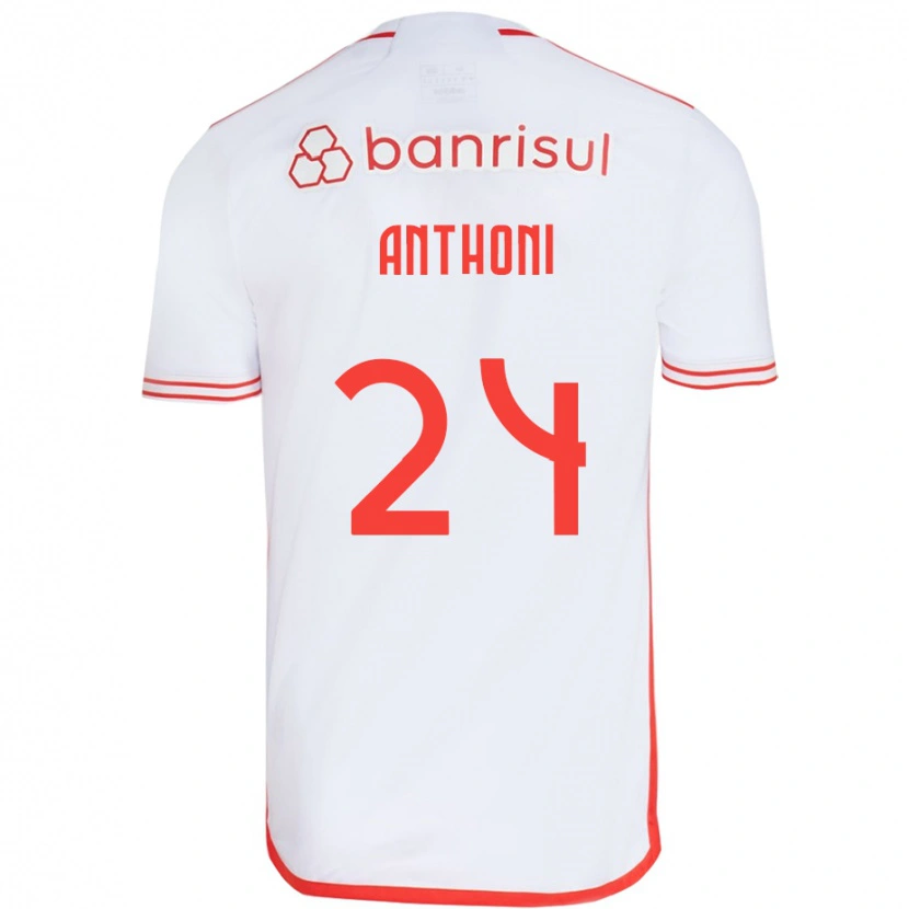 Danxen Criança Camisola Anthoni #24 Branco Vermelho Alternativa 2025/26 Camisa